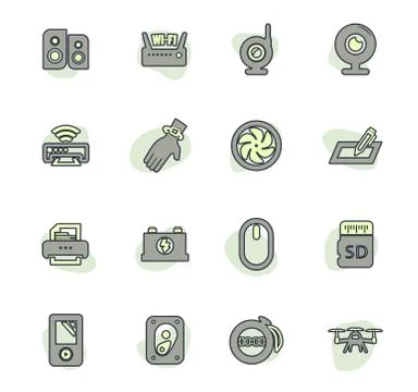 Devices icons set Stock Illustration