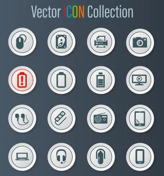 Devices icons set Illustrazione stock