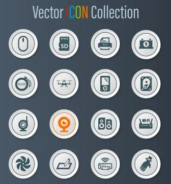 Devices icons set Illustrazione stock