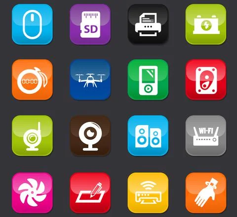 Devices icons set Illustrazione stock