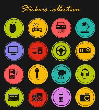 Devices icons set Stock Illustration