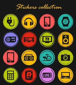 Devices icons set Stock Illustration