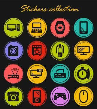 Devices icons set Stock Illustration