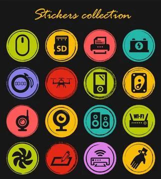 Devices icons set Stock Illustration
