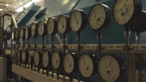 Devices for measuring the performance of a turbogenerator at a power plant Stock Footage 313809204