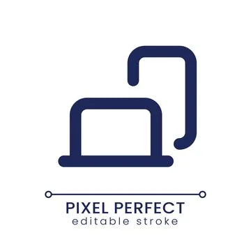 Devices pixel perfect linear ui icon Stock Illustration