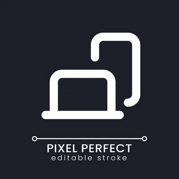 Devices pixel perfect white linear ui icon for dark theme イラスト素材
