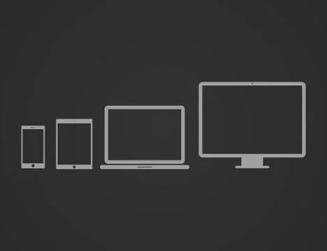 Devices set icons Stock Illustration