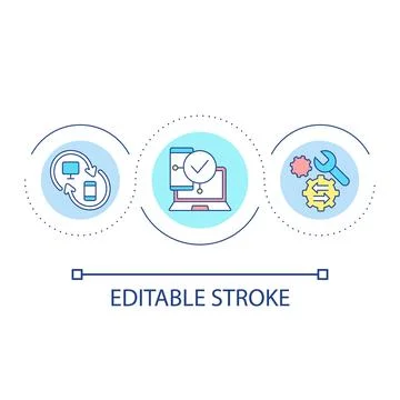 Devices synchronization loop concept icon Stock Illustration