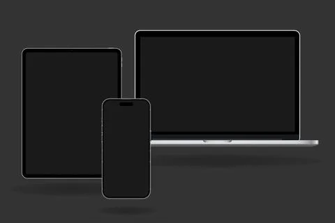 Devices template, Useful electronic mockup, Blank electronic mock, Notebook Stock Illustration