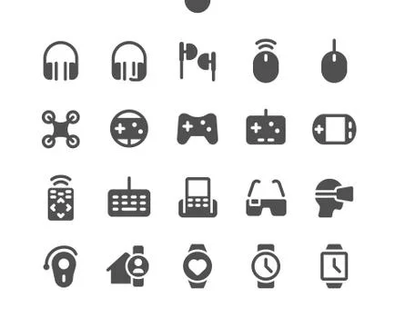 Devices v2 UI Pixel Perfect Well-crafted Vector Solid Icons Stock Illustration