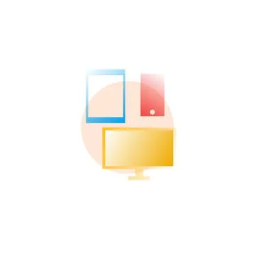 Devices. Vector icon in gradient style. Editable illustration Stock Illustration
