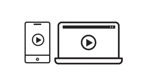 Devices Video Icon Set. Stock Illustration