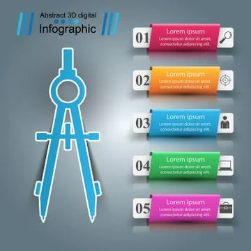 Devider business paper infographic. Stock Illustration