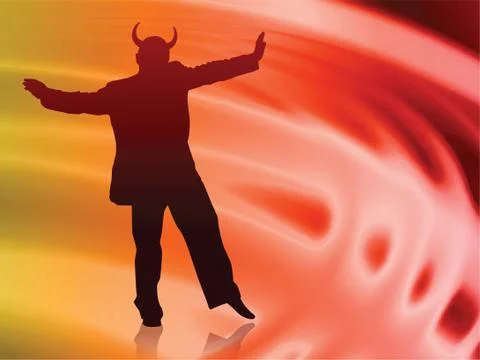 Devil on Abstract Liquid Wave Background Stockillustratie