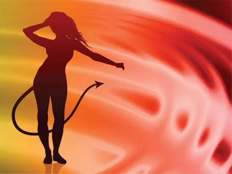 Devil on Abstract Liquid Wave Background Stock Illustration