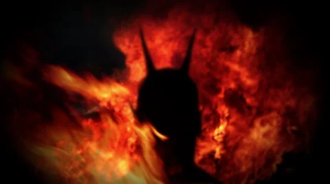 Devil amid flames Stock Footage
