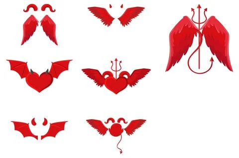 Devil and angel design elements Stock Illustration