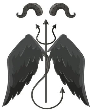 Devil and angel design elements Stock Illustration