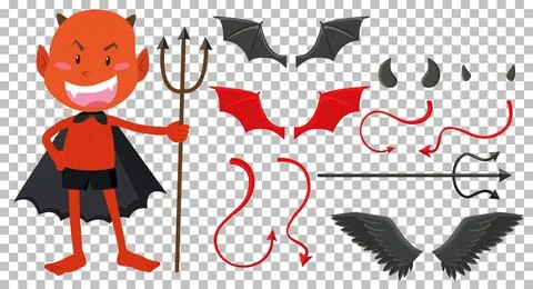 Devil and angel design elements Stock Illustration