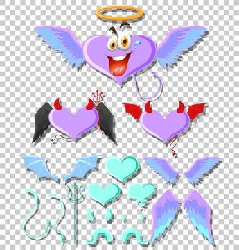 Devil and angel design elements Stock Illustration