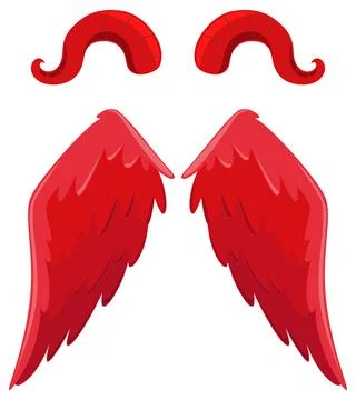 Devil and angel design elements Stock Illustration
