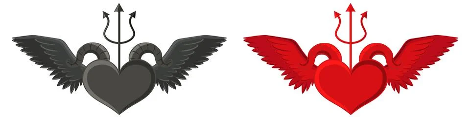 Devil and angel design elements Stock Illustration