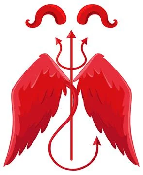 Devil and angel design elements Stock Illustration