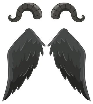 Devil and angel design elements Stock Illustration