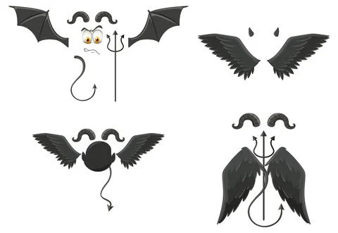 Devil and angel design elements Stock Illustration