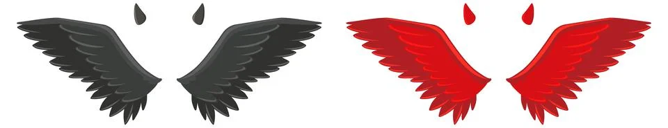 Devil and angel design elements Stock Illustration