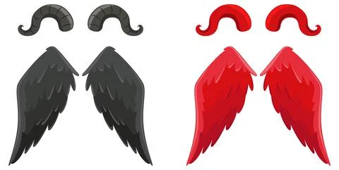 Devil and angel design elements Stock Illustration