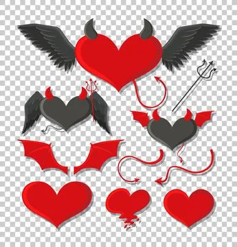 Devil and angel design elements Stock Illustration
