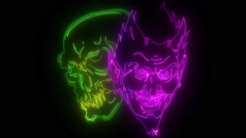 Devil and skull head video design Stock Footage 140107841