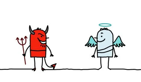 Devil &amp; Angel Stock Illustration