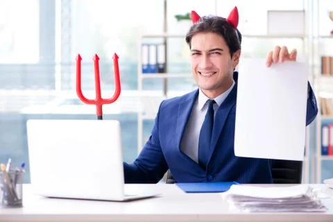 Devil angry businessman in the office Foto stock
