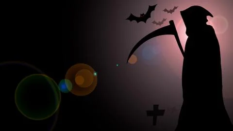 Devil with bats in the shadow of the night, Concept Halloween. Stock Illustration