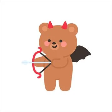 Devil Bear Holding a Bow and Arrow Stock-Illustration