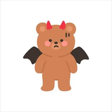 Devil Bear Looking Nervous Stock Illustration