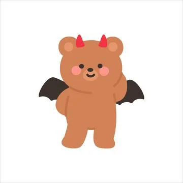 Devil Bear Standing Confidently with a Proud Expression Stock Illustration