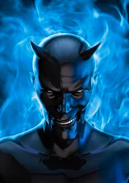 The devil in black Ilustração Stock