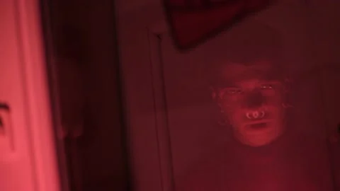 Devil boy reflection Stock Footage 133170894