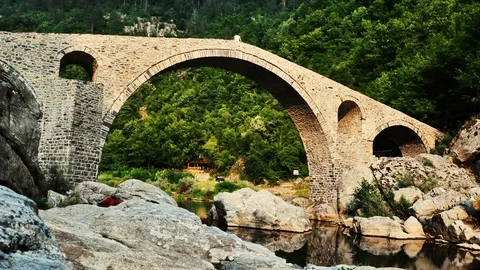 Devil bridge, Bulgaria time lapse Stock Footage 77395242