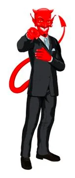 Devil business man pointing Stock Illustration