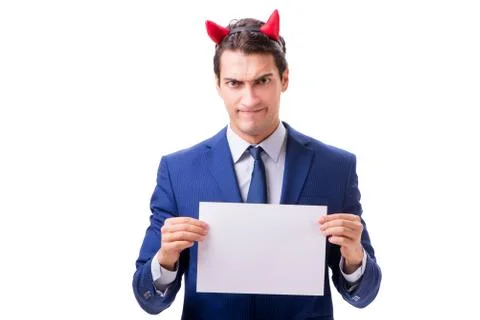 Devil businessman isolated on white background 写真素材