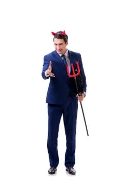 Devil businessman isolated on white background 스톡 사진