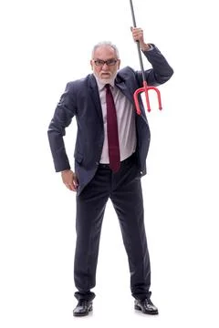 Devil businessman isolated on white Stock Photos