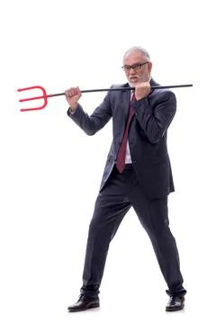Devil businessman isolated on white 스톡 사진