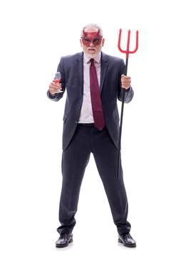 Devil businessman isolated on white Stock Photos