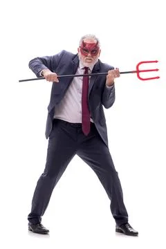 Devil businessman isolated on white Stock Photos